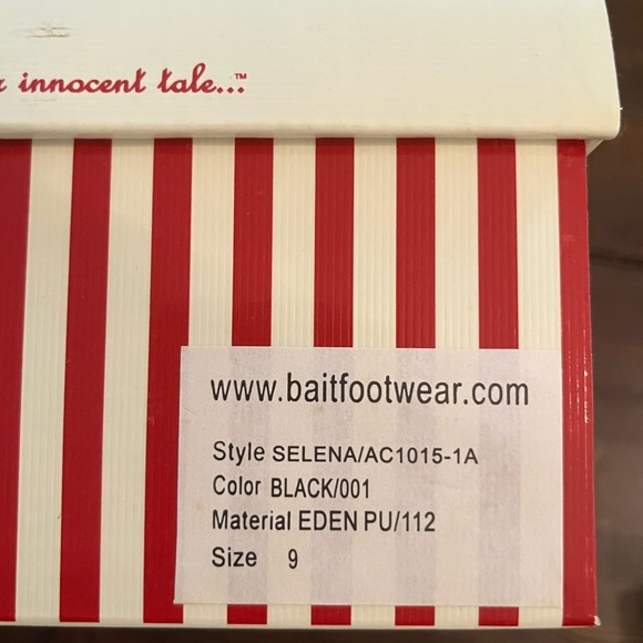 B.A.I.T. Footwear black Selena flats with red embroidered bow, vegan leather - Picture 3 of 9